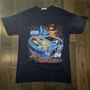 VINTAGE JEFF GORDON Star Wars Episode 1 NASCAR T-Shirt 1999 YOUTH LARGE